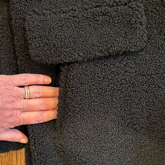 French Connection Black Teddy Coat - Picture 3 of 5